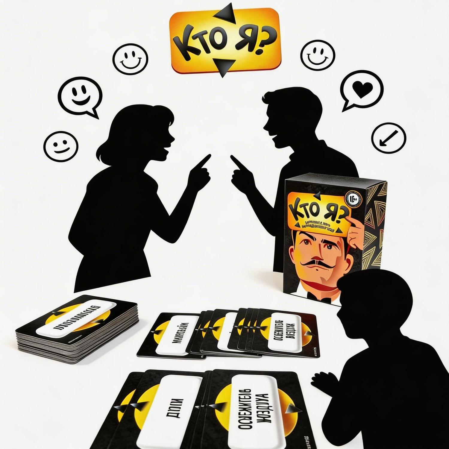 Party Games Night - ロシアのミーム「私は誰？」パーティーゲーム 面白い風刺的なはい/いいえ質問推測ゲーム 2～6人用 大人向けゲームナイトパーティー