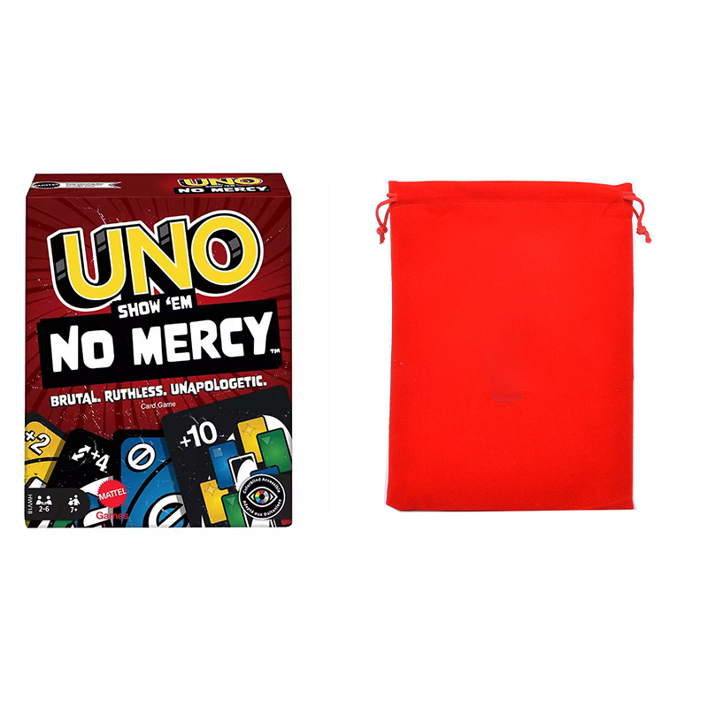 Party Games Night - UNO「No Mercy」カードゲーム。特別なアクションカード付き。耐久性に優れたカードデッキで、覚えやすく、あらゆる年齢層に適しています。ゲームナイトやパーティーに最適です。