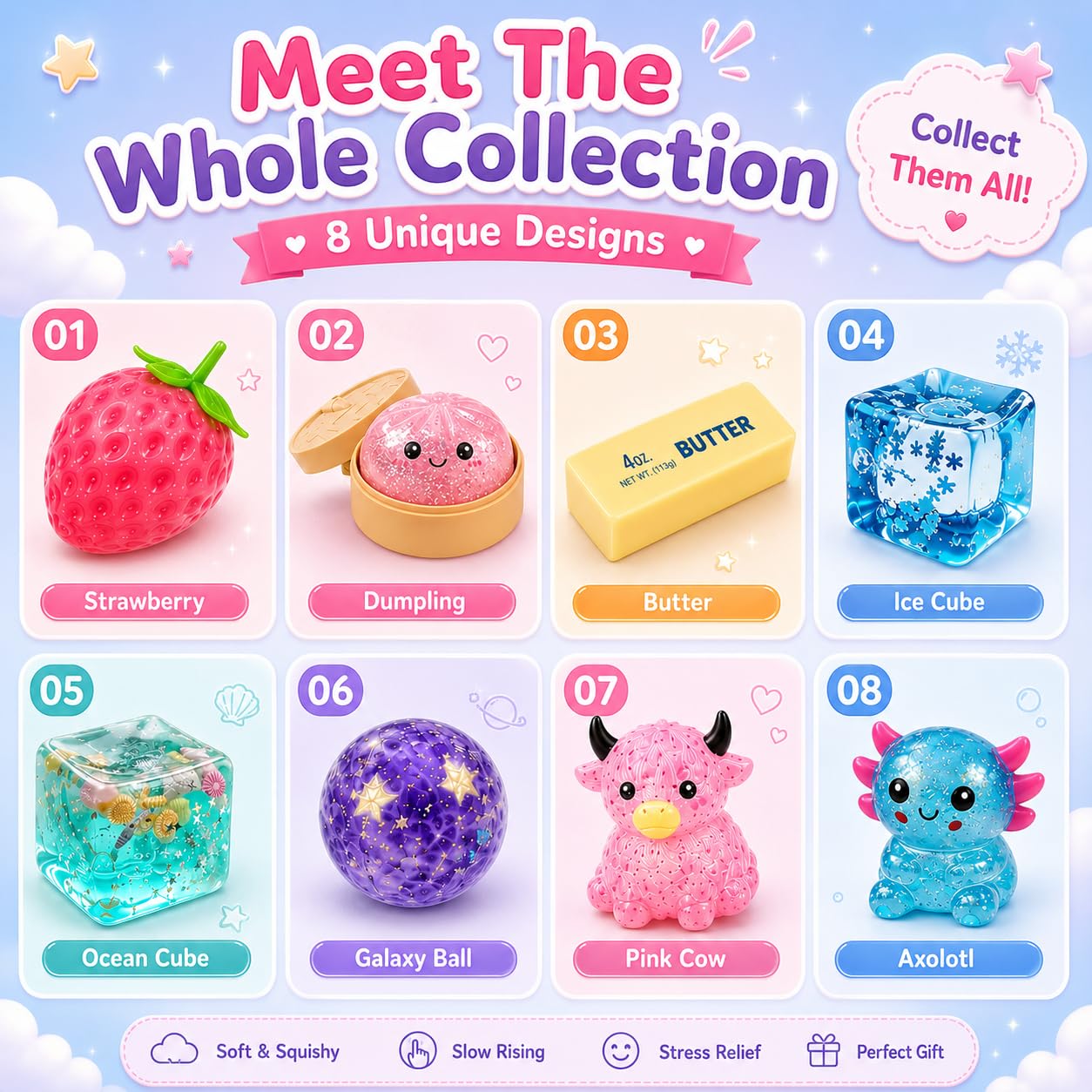 8個入り、色柄ランダムの、ゆっくりと膨らむ感触の、指先で遊べ - Party Games For Adults And Kids のレビューと価格